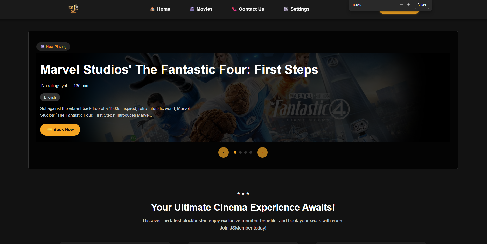 Movie Website Screenshot
